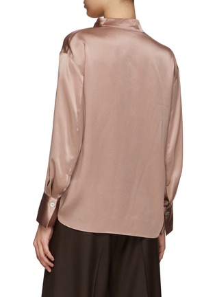 Back View - Click To Enlarge - VINCE - Slit collar silk blouse