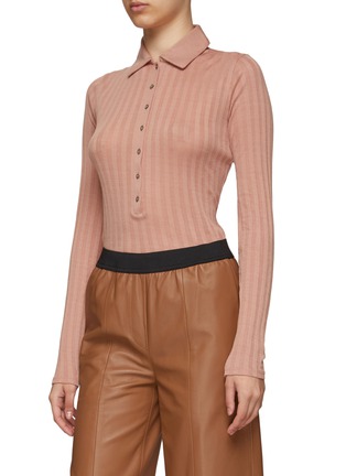 Front View - Click To Enlarge - VINCE - Ribbed polo bodysuit