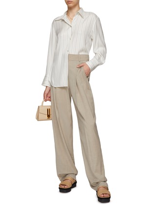 Figure View - Click To Enlarge - VINCE - Folded waist stripe spread collar shirt