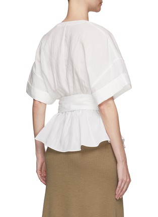 Back View - Click To Enlarge - VINCE - Tie waist V-neck blouse