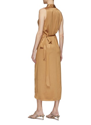 Back View - Click To Enlarge - VINCE - Waist tie sleeveless wrap dress