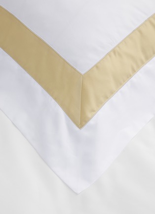 Detail View - Click To Enlarge - FRETTE - Bicolour Pillowcase – White/Citrine Green