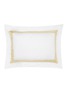Main View - Click To Enlarge - FRETTE - Bicolour Pillowcase – White/Citrine Green