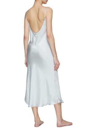 Back View - Click To Enlarge - FRETTE - SMALL ECHO SPAGHETTI STRAP LONG NIGHTGOWN — AZURE