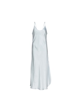 Main View - Click To Enlarge - FRETTE - SMALL ECHO SPAGHETTI STRAP LONG NIGHTGOWN — AZURE