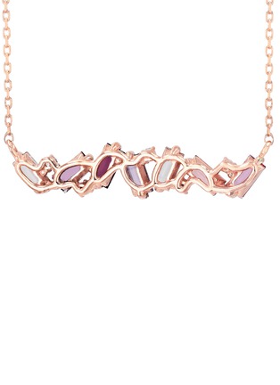 Detail View - Click To Enlarge - SUZANNE KALAN - Diamond Assorted Pink Gem 14k rose gold mix bar necklace