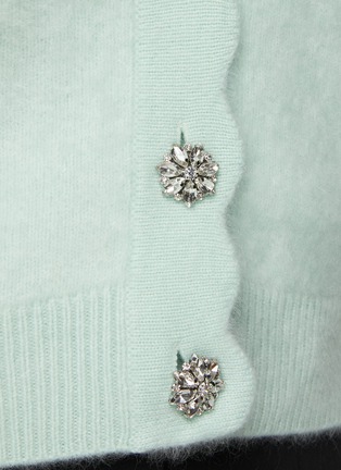  - CRUSH COLLECTION - Scalloped Crystal Embellished Button Cashmere Cardigan