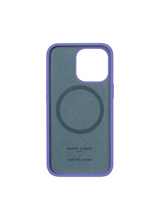 Detail View - Click To Enlarge - NATIVE UNION - x Maison Kitsuné Winter Purple Fox Badge iPhone 13 Pro Max Case — Provencal Blue