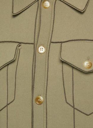  - RE: BY MAISON SANS TITRE - Contrast Stitch Detail Spread Collar Cardigan