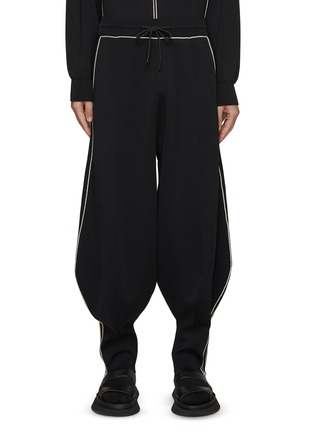 Main View - Click To Enlarge - RE: BY MAISON SANS TITRE - Contrast Piping Drawstring Knit Jogger Pants