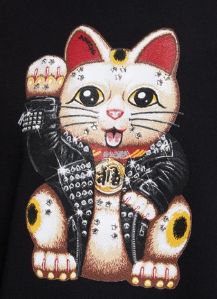  - DOMREBEL - Lucky Cat Print Cotton Jersey Sweatshirt