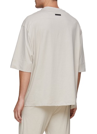 Back View - Click To Enlarge - FEAR OF GOD - Quarter Sleeve Drop Shoulder Cotton Jersey T-Shirt