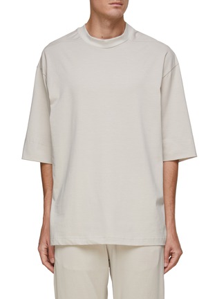 Main View - Click To Enlarge - FEAR OF GOD - Quarter Sleeve Drop Shoulder Cotton Jersey T-Shirt