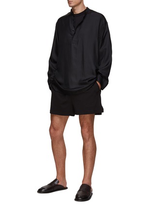 Figure View - Click To Enlarge - FEAR OF GOD - Relaxed Fit Elastic Waist Logo Jacquard Shorts