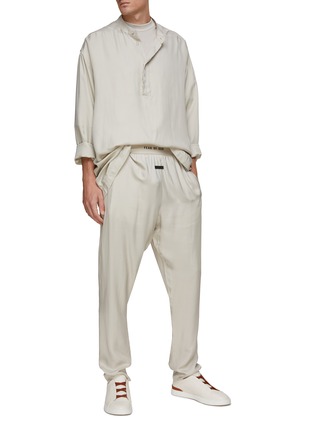 Figure View - Click To Enlarge - FEAR OF GOD - Relaxed Fit Elastic Waist Logo Jacquard Lounge Pants