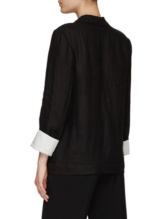 Back View - Click To Enlarge - THEORY - Combo Contrasting Cuff Single-Breasted Blazer