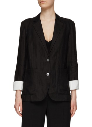 Main View - Click To Enlarge - THEORY - Combo Contrasting Cuff Single-Breasted Blazer