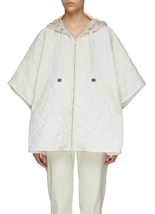 Main View - Click To Enlarge - PESERICO - Hooded Zip Up Quilted Cloak Jacket