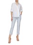 Figure View - Click To Enlarge - PESERICO - Pleated High Rise Linen Wool Pants