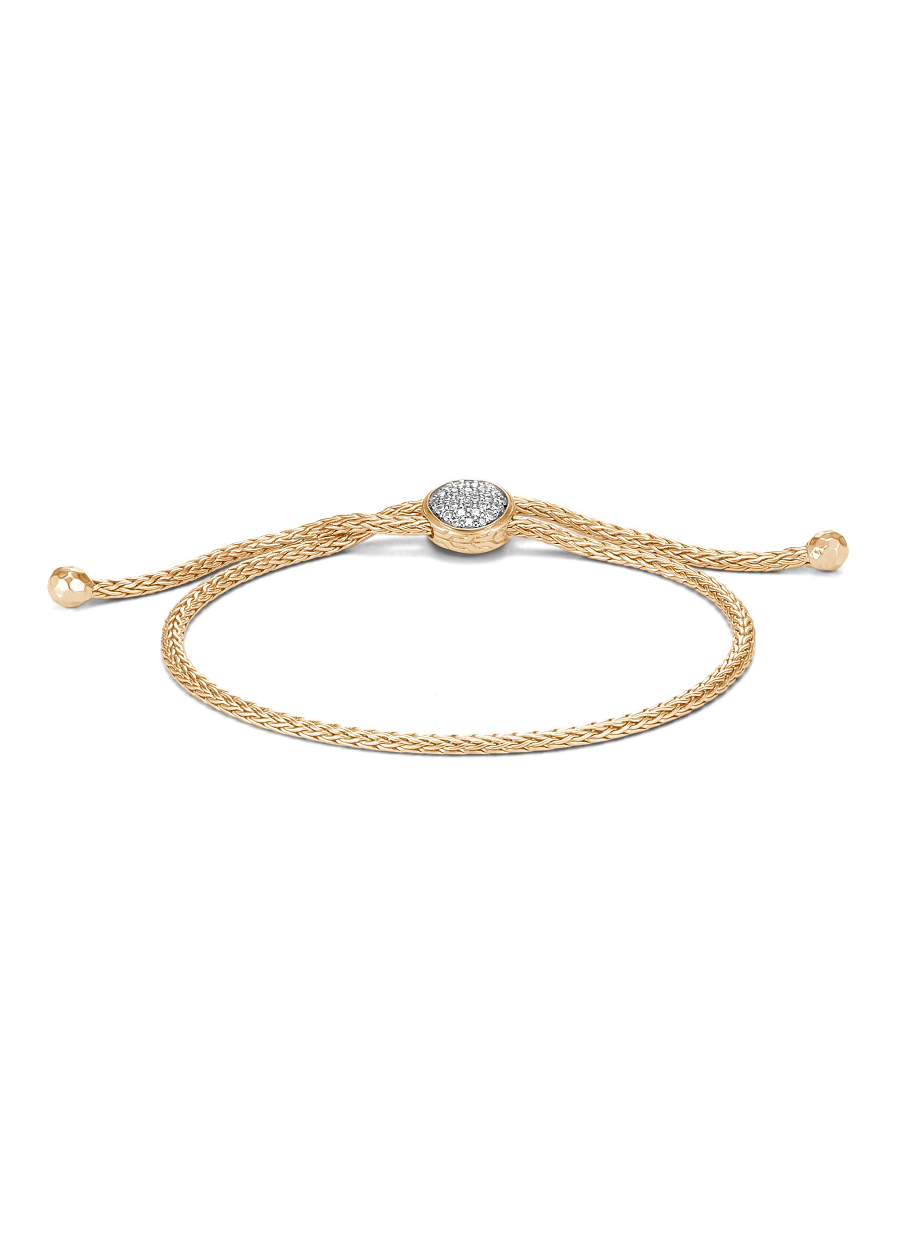 John Hardy Classic Chain' Diamond Pave 18k Gold Chain Pull Through ...