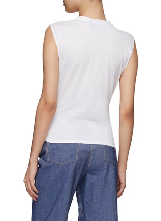 Back View - Click To Enlarge - THEORY - Wrap front cotton tank top