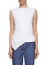 Main View - Click To Enlarge - THEORY - Wrap front cotton tank top