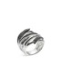 Main View - Click To Enlarge - JOHN HARDY - Bamboo' Treated Black Sapphire Silver Lava Extra-Wide Ring