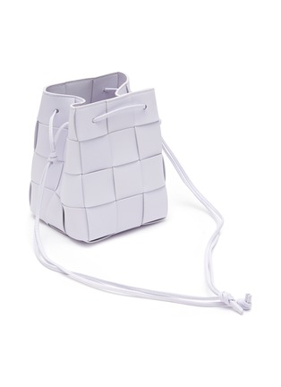 Detail View - Click To Enlarge - BOTTEGA VENETA - Small Intreccio Leather Crossbody Bucket Bag