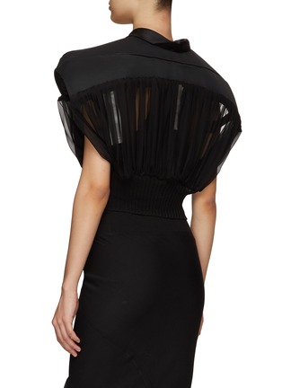 Back View - Click To Enlarge - RICK OWENS  - Microgirdered Faille Oversized Sleeveless Zip Jacket
