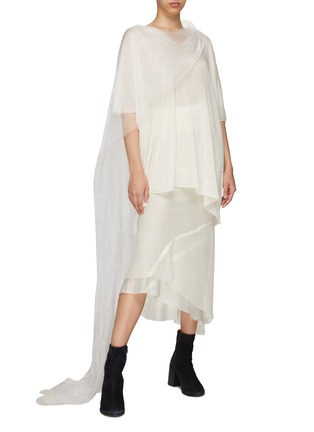 Figure View - Click To Enlarge - RICK OWENS - Minerca Scarf See-Through Top