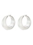 Main View - Click To Enlarge - JIL SANDER - ‘Wood’ Silver Geometric Hoop Earrings