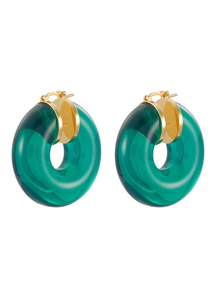Main View - Click To Enlarge - JIL SANDER - ‘Neon’ Gold Hoop Resin Earrings