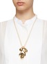 JIL SANDER - Foliage pendant silk chain necklace