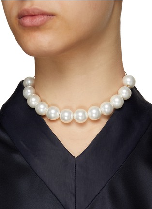 Figure View - Click To Enlarge - JIL SANDER - GIANT MULTI PEARLS NECKLACE