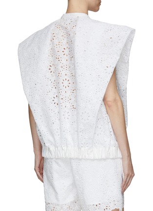Back View - Click To Enlarge - THE KEIJI - Oversized sleeveless lace jacket