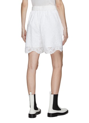 Back View - Click To Enlarge - THE KEIJI - Belted patch pocket lace shorts