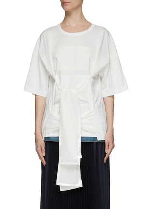 Main View - Click To Enlarge - THE KEIJI - Ribbon trim T-shirt