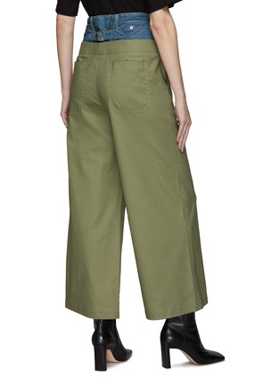 Back View - Click To Enlarge - THE KEIJI - Denim accent double waist utility pants