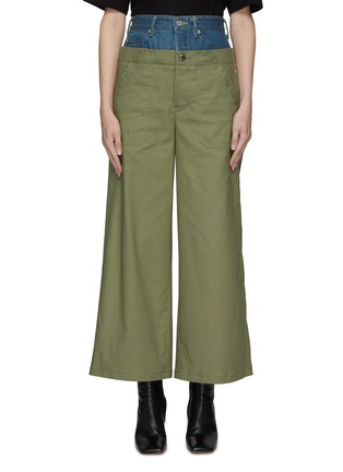Main View - Click To Enlarge - THE KEIJI - Denim accent double waist utility pants