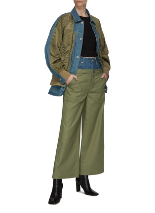 Figure View - Click To Enlarge - THE KEIJI - Denim accent double waist utility pants