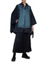 Figure View - Click To Enlarge - THE KEIJI - Hybrid denim panel winderbreaker cape coat
