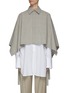 Main View - Click To Enlarge - THE KEIJI - Checked trench cape and button-down shirt set