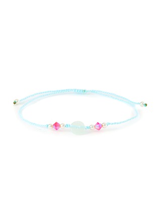 Main View - Click To Enlarge - JÜÜ JÜÜ - Jade Donut Swarovski Crystal Silver Charmed String Bracelet