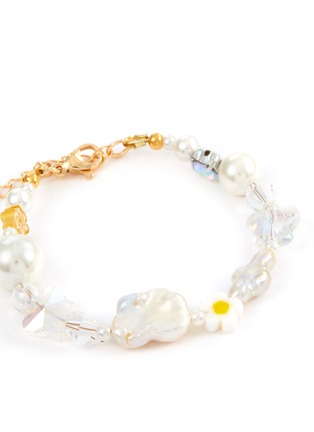 Detail View - Click To Enlarge - JÜÜ JÜÜ - Little Daisy' Pearl Swarovski Crystal 14K Gold Plated Bracelet