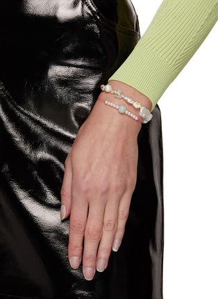 Figure View - Click To Enlarge - JÜÜ JÜÜ - Little Daisy' Pearl Swarovski Crystal 14K Gold Plated Bracelet