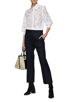 Figure View - Click To Enlarge - CHLOÉ - WOOL CANVAS BOOTCUT PANTS