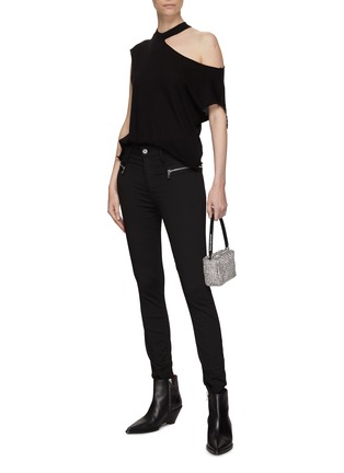 Figure View - Click To Enlarge - RTA - ‘ROMINA‘ ZIP POCKET DETAIL HIGH RISE SKINNY JEANS