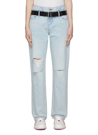 Main View - Click To Enlarge - RTA - ‘DEXTER’ DISTRESSED RIP KNEE BOYFRIEND JEANS