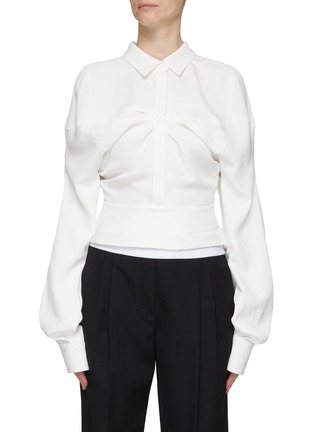 Main View - Click To Enlarge - RTA - ‘BILLIE’ GATHERED DETAIL PUFF SLEEVE TOP