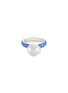 FRY POWERS - Baroque Pearl Enamelled Sterling Silver Ring — Blue